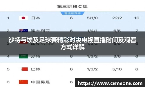 沙特与埃及足球赛精彩对决电视直播时间及观看方式详解